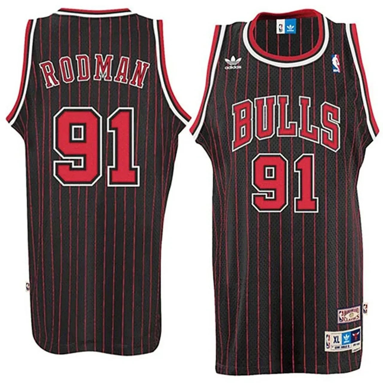 Men's Dennis Rodman Chicago Bulls Soul Swingman Throwback Jersey Black Multi Color