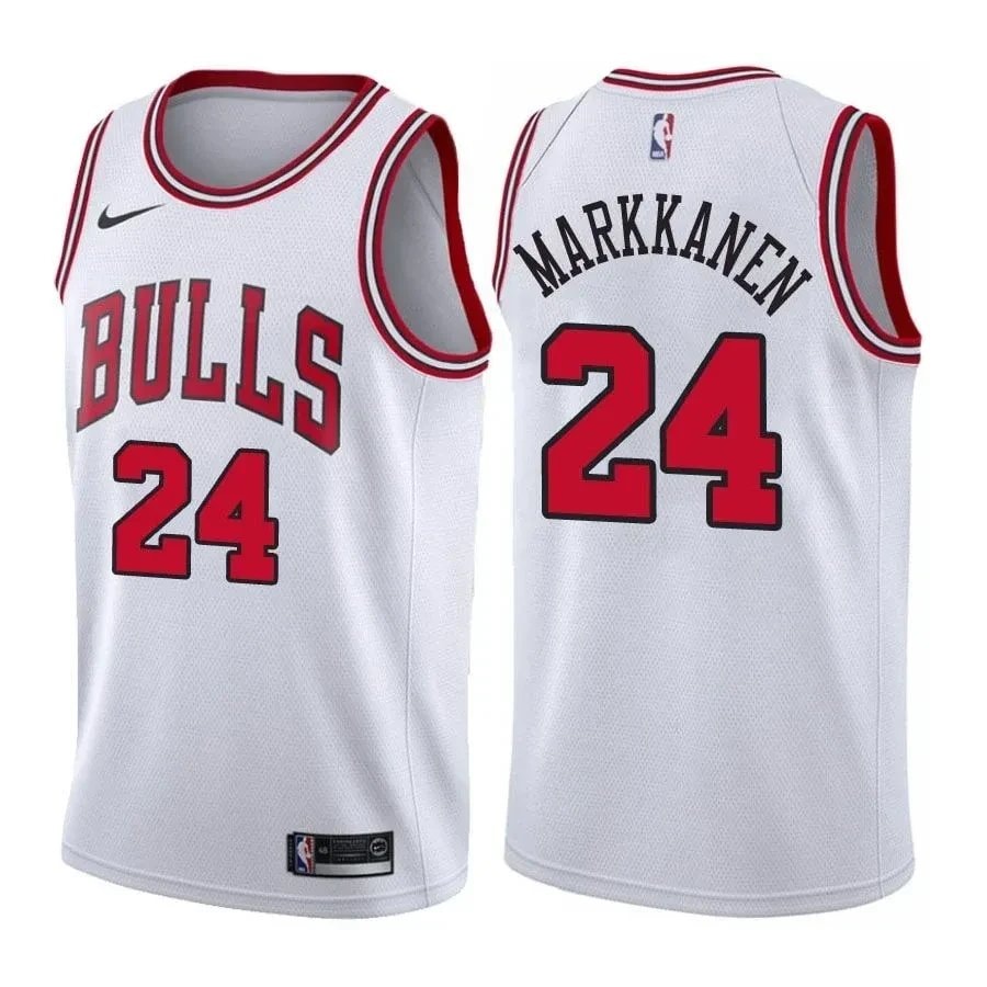 Men's Lauri Markkanen 24 Bulls Association White Basketball Jersey